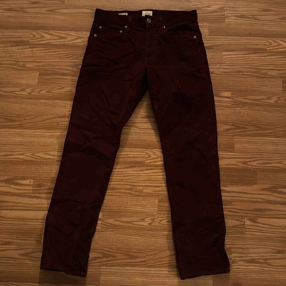 J. Crew Burgundy Corduroy Pants W 29 L 30. Hardly worn. In great condition